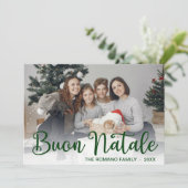 Script Buon Natale Photo Holiday Card Feestdagenkaart (Staand voorkant)
