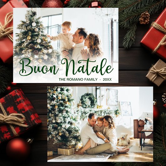Script Buon Natale Photo Holiday Card Feestdagenkaart