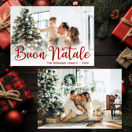 Script Buon Natale Photo Holiday Card Feestdagenkaart