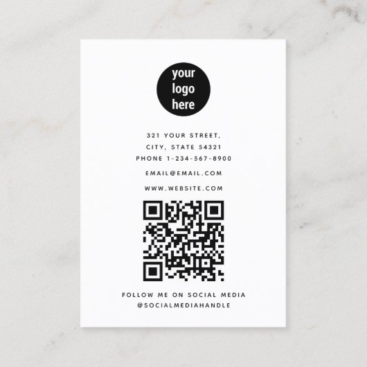 Script Business Logo Fotograaf Foto Visitekaartje (Achterkant)