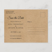 Script Calendar Save the Date Gold Heart Briefkaar Aankondigingskaart (Achterkant)