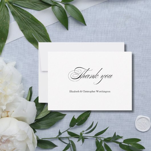 Script Calligrafie Minimalistisch Elegant Klassiek Bedankkaart