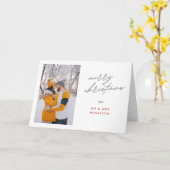 Script Calligrafie Prettig Kerstmis Foto Vakantie Kaart (Gele Bloem)