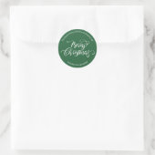 Script Calligrafie Prettig Kerstmis Retouradres Ronde Sticker (Tas)
