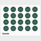 Script Calligrafie Prettig Kerstmis Retouradres Ronde Sticker (Vel)