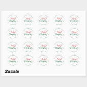 Script Calligrafie Zalig Kerst Retouradres Ronde Sticker (Vel)