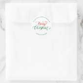 Script Calligrafie Zalig Kerst Retouradres Ronde Sticker (Tas)