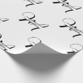 Script Calligrafie Zwart & Wit Monogrammed Naam Cadeaupapier (Hoek)