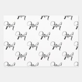 Script Calligrafie Zwart & Wit Monogrammed Naam Inpakpapier Vel (Voorkant)