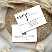 Script Calligraphy Black and White  RSVP Kaartje