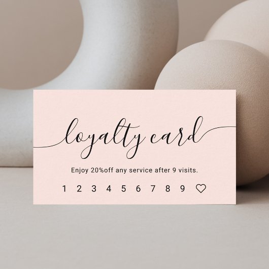 Script Calligraphy Blush Pink Loyalty Kaart