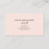 Script Calligraphy Blush Pink Loyalty Kaart (Achterkant)