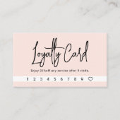 Script Calligraphy Blush Pink Loyalty Kaart (Voorkant)