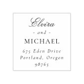 Script Calligraphy & Classic Serif Wedding Return  Rubberstempel (Afrduk)