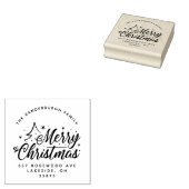 Script Calligraphy Custom Christmas Return Address Rubberstempel (Gestempeld)