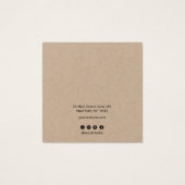 Script Calligraphy Kraft Stud Earning Display Card Vierkante Visitekaartjes (Achterkant)