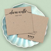 Script Calligraphy Kraft Stud Earning Display Card Vierkante Visitekaartjes