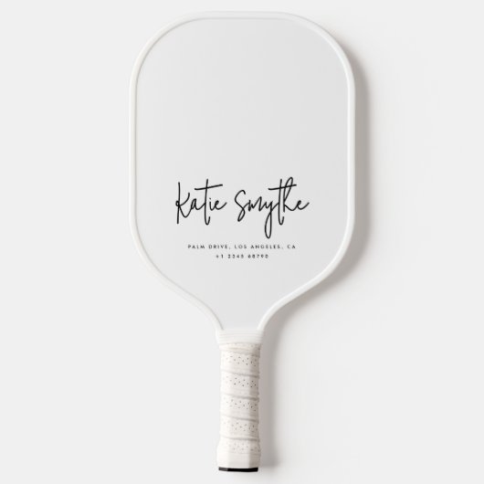 Script Calligraphy Minimalist Chic gepersonaliseer Pickleball Paddle (Achterkant)