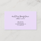 Script Calligraphy Pastel Paarse Loyalty Kaart (Achterkant)