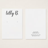 Script Calligraphy White Earling Display Card Visitekaartje (Voorkant /achterkant)