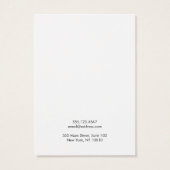 Script Calligraphy White Earling Display Card Visitekaartje (Achterkant)