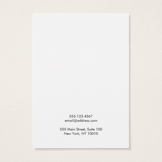 Script Calligraphy White Earling Display Card Visitekaartje (Achterkant)