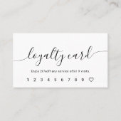 Script Calligraphy White Loyalty Kaart (Voorkant)