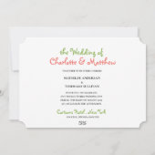 Script Cartoon Characters Whimsical Wedding Kaart (Achterkant)