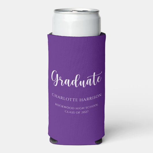Script Casual Eenvoudige Graduation Party Seltzer Blikjeskoeler (Seltzer Voorkant)