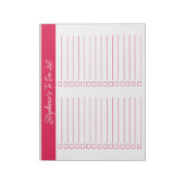 Script Cherry Red 8.5x11 Tweecoloms checklist Notitieblok (Linkerzijde)
