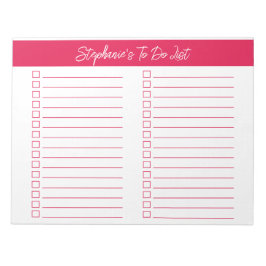 Script Cherry Red 8.5x11 Tweecoloms checklist Notitieblok