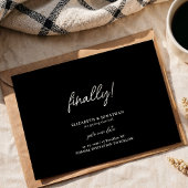 Script Chic Black Wedding Sla de datum op Save The Date