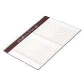 Script Chocolate Brown 8.5x11 Tweecoloms Checklist Notitieblok (Schuin)