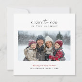 Script Christelijk Christmas Glory To God Foto Roo Feestdagenkaart (Voorkant)
