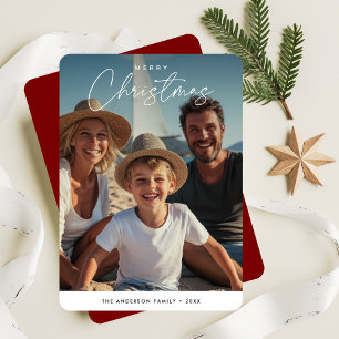 Script Christmas Beachy Nautical Family Kinder fot Feestdagenkaart