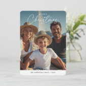 Script Christmas Beachy Nautical Family Kinder fot Feestdagenkaart (Staand voorkant)