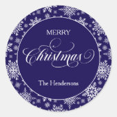 Script Christmas Custom Blue Sticker (Voorkant)