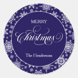 Script Christmas Custom Blue Sticker