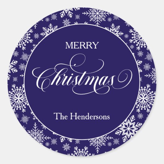 Script Christmas Custom Blue Sticker (Voorkant)