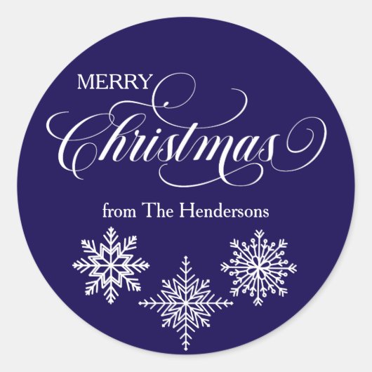 Script Christmas Custom Blue Sticker (Voorkant)