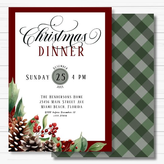 Script Christmas Dinner Kaart