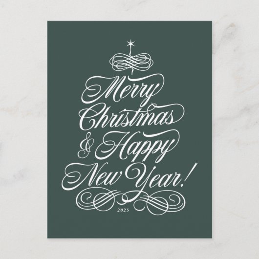 Script Christmas Kaart in het groen (Voorkant)