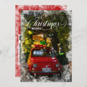 Script Christmas Wishes sneeuwbedekking aangepaste Feestdagenkaart (Voorkant / Achterkant)