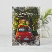 Script Christmas Wishes sneeuwbedekking aangepaste Feestdagenkaart (Staand voorkant)