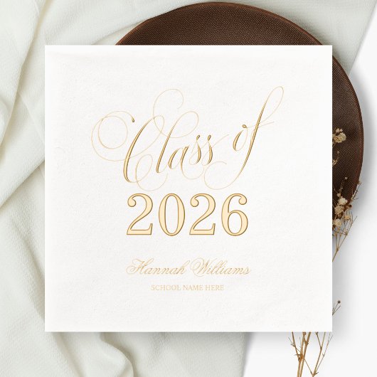 Script Class of 2025 Afstuderen Gold Folie Servetten