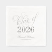 Script Class of 2025 Afstuderen Silver Folie Servetten (Voorkant)