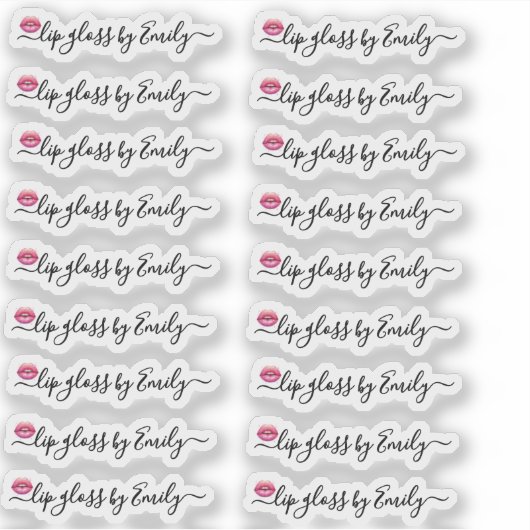 Script Clear Lip Gloss Tube Label (Voorkant)