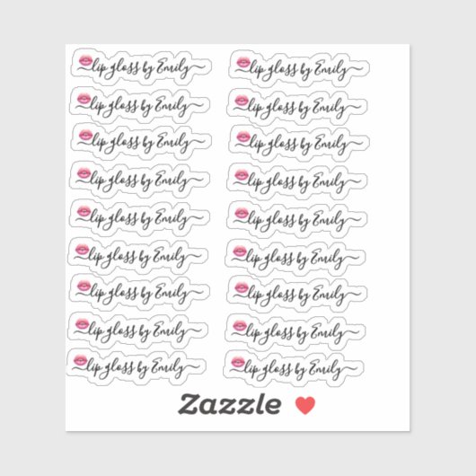 Script Clear Lip Gloss Tube Label (Vel)