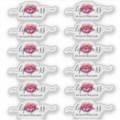 Script Clear Pink Lip Gloss Labels (Voorkant)