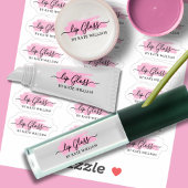 Script Clear Pink Lip Gloss Labels